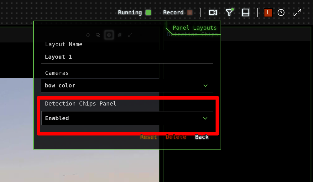Enabling detection chips panel
