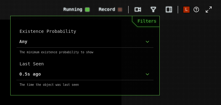 Detection filtering interface